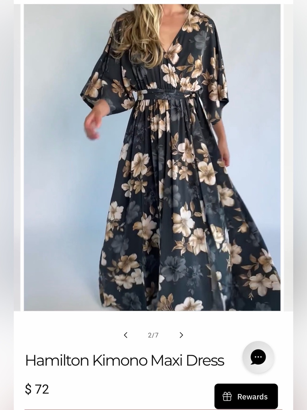 Small NWT Baltic Born Hamilton Kimono Maxi Dress - jade  Floral